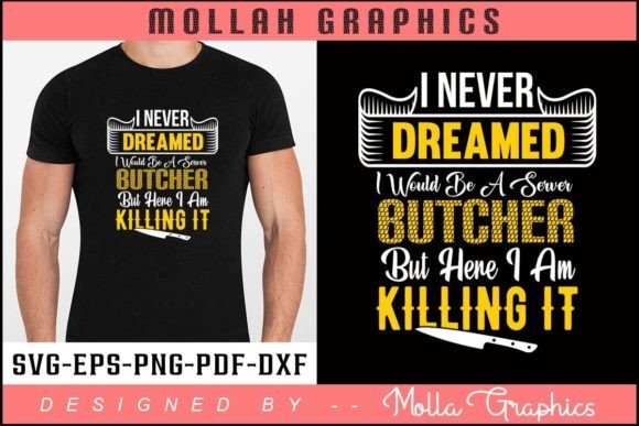Butcher Funny Typography T-shirt Design: A Graphic Asset for Print Templates