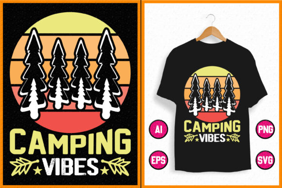 Camping T-shirt Design Printing Template
