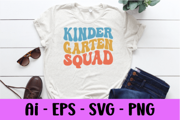 Kinder Garten Squad Wavy T-shirt Svg