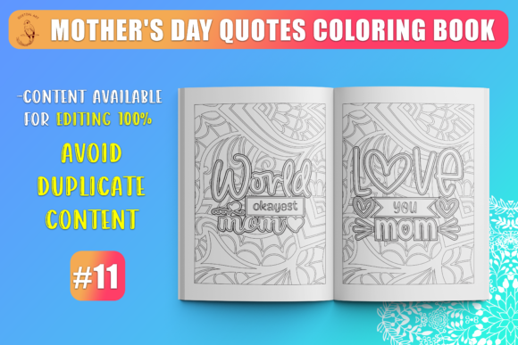 Mothers Day Quotes Coloring Page SVG for Graphics and Kdp Interiors