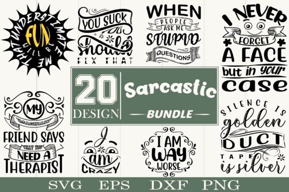 Sarcastic Svg Bundle, Funny Typography Graphics