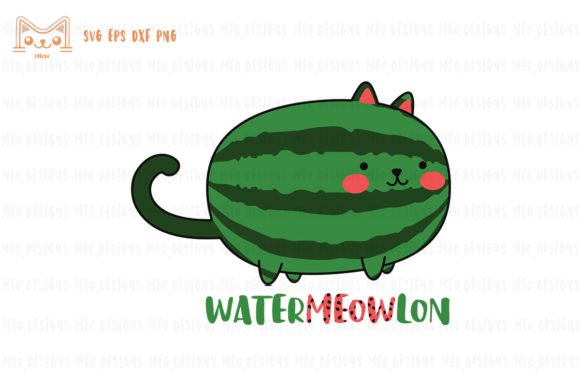 Watermeowlon Funny Cat Lover Graphics for Print Templates