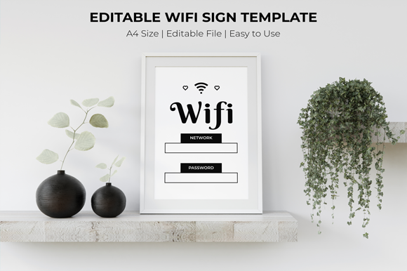 Wifi Sign Poster Template Printable Graphics