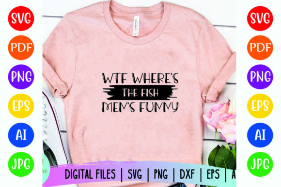 WTF Wheres the Fish Mens Funny Graphics for T-Shirt Designs